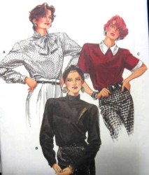9655 VOGUE SEMI-FIT COLLAR BACK BUTTON BLOUSE 86 PATTERN 8-12
